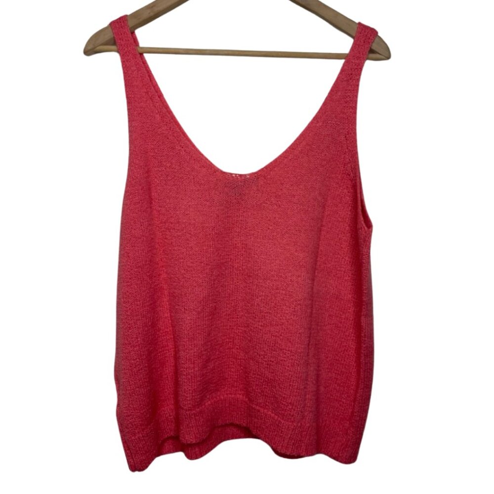 GIBSON LOOK | NWT Loose Fitting Coral Rose Knit V-Neck Tank Top | Size XL - Picture 7 of 13